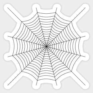 Halloween spider web pattern black on white Sticker